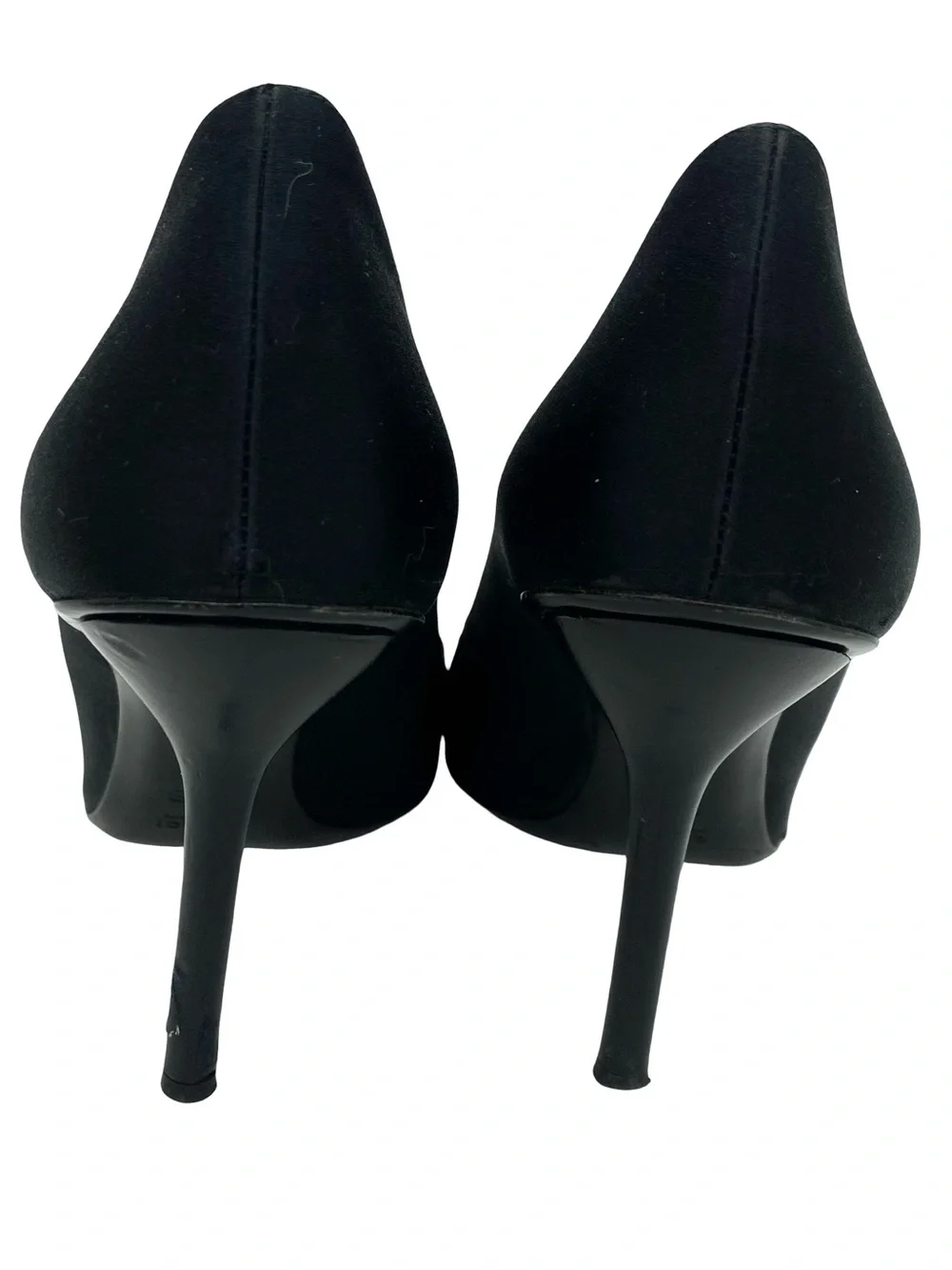Gucci Black Satin Horsebit Peep Toe Pumps Size 8.5